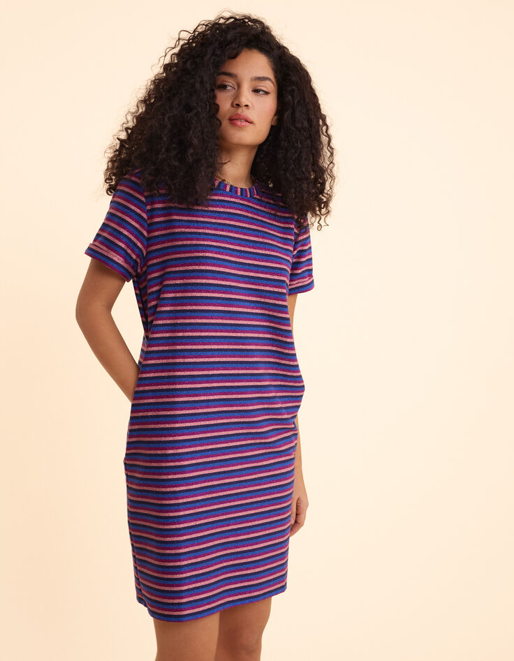 Robe violine rayures lurex multico I.Code-3