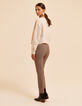 Pantalon de tailleur beige motif pied-de-puce I.Code-4