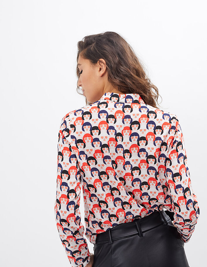Rote Bluse mit Face Print I.Code - I.CODE