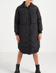 Lange, schwarze Steppjacke mit Maxi-Taschen I.Code-4