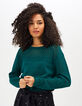 Smaragdgrüner Pullover mit Ajourmuster I.Code-3