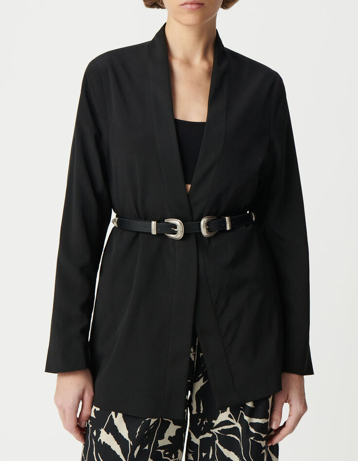 Wendejacke f&uuml;r Damen mit schwarzem Zebra-Blumenmuster-6