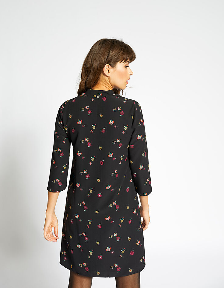 Vestido negro estampado floral I.Code-3