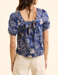 Top marine imprim&eacute; maxi fleurs n&oelig;ud dos I.Code-3