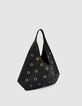 Schwarzes Leder Hobo Tasche maxi &Ouml;sen Design Gr&ouml;&szlig;e L Damen-3