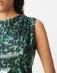 Gr&uuml;nes Damen-Top mit Metallic-Camouflage-Druck-4