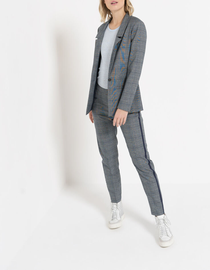 Pantalón de traje azul marino Príncipe de Gales I.Code-3