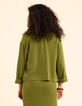 I.Code khaki flowing jacket with buttoned pockets-5