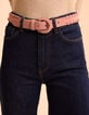 I.Code pink velour leather belt with braided edges-4 I.Code pink velour leather belt with braided edges-4
