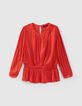 Orangefarbene Damen-Bluse aus recyceltem Material-6