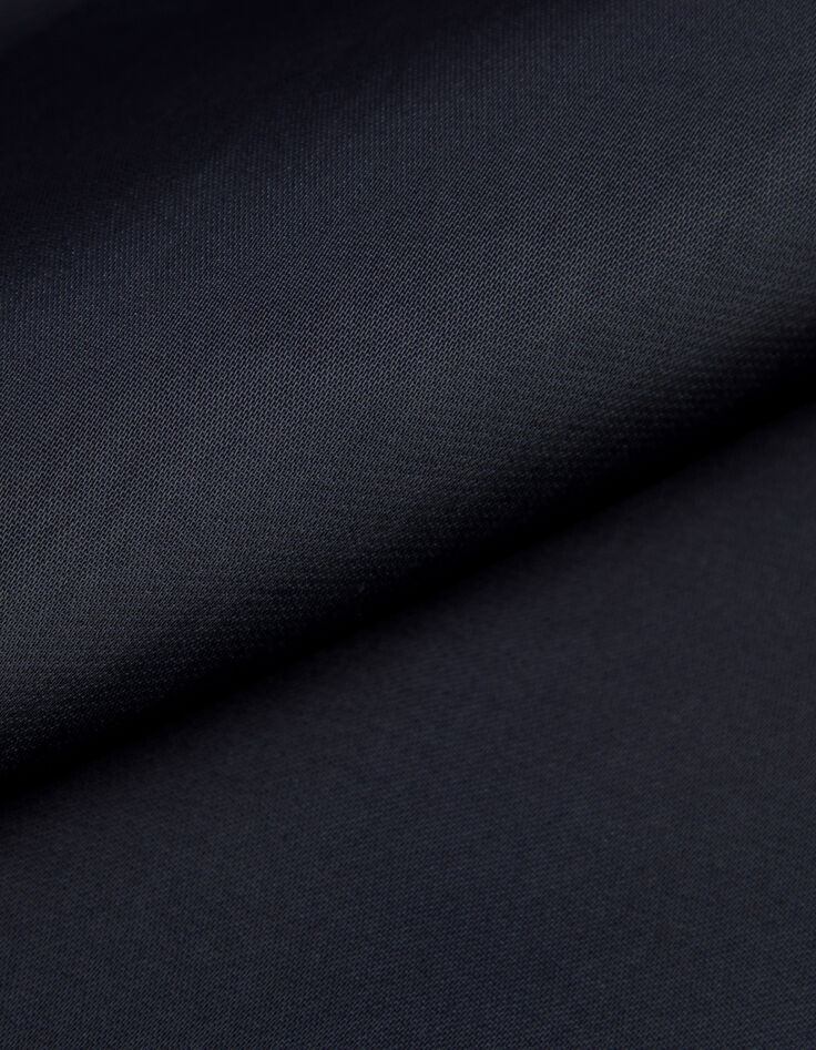 Marineblaues langes Kleid f&uuml;r Damen mit d&uuml;nnen Riemen und Knopfleiste-7