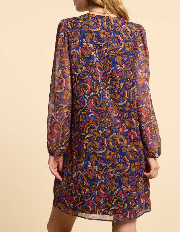 Camel jurk veelkleurige kasjmierprint I.Code-3