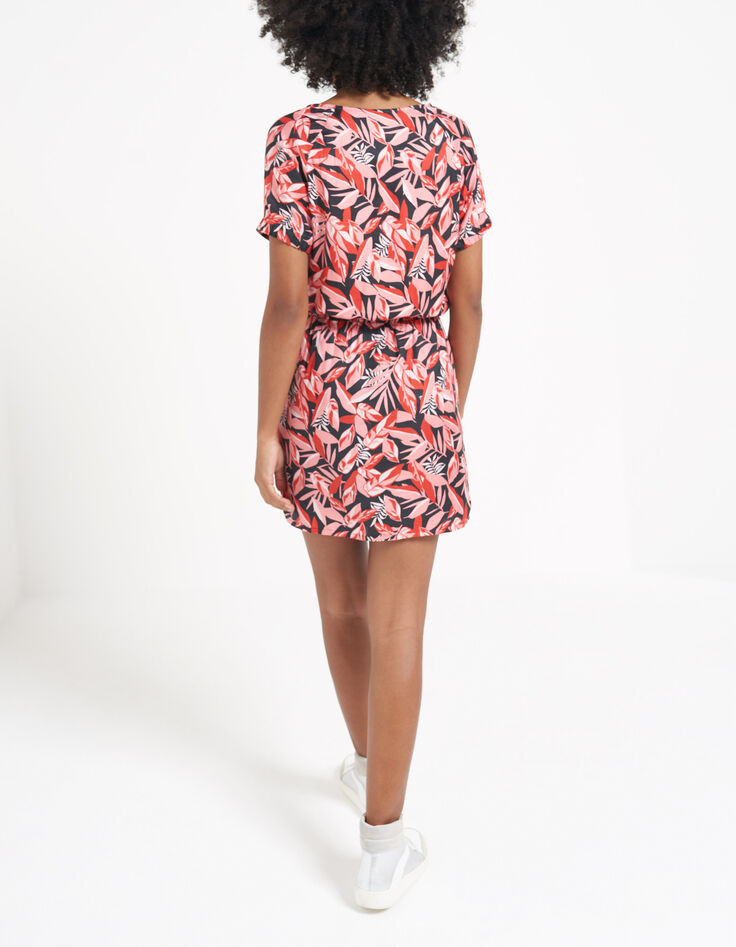 Robe coquelicot imprimé palmes pop I.Code-2