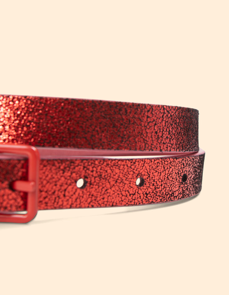 Omkeerbare bubble gum en metallic rode riem I.Code-7 Omkeerbare bubble gum en metallic rode riem I.Code-7