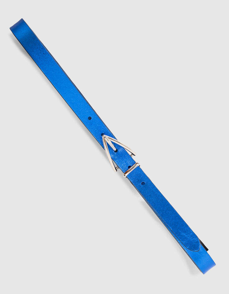 Kobalt metallic leren riem I.Code-4