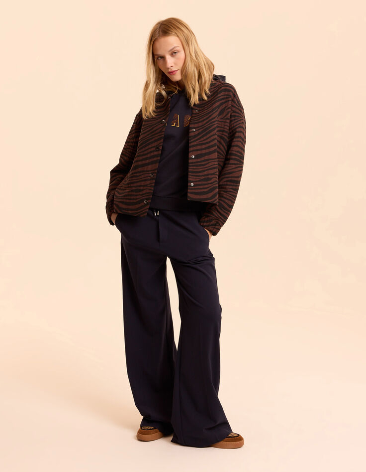 Blouson noir motif z&egrave;bre esprit teddy I.Code-7
