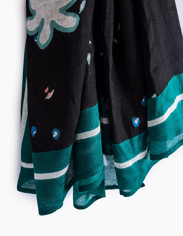 Schwarzer Schal mit Neonprint Remind the 90's I.Code-3