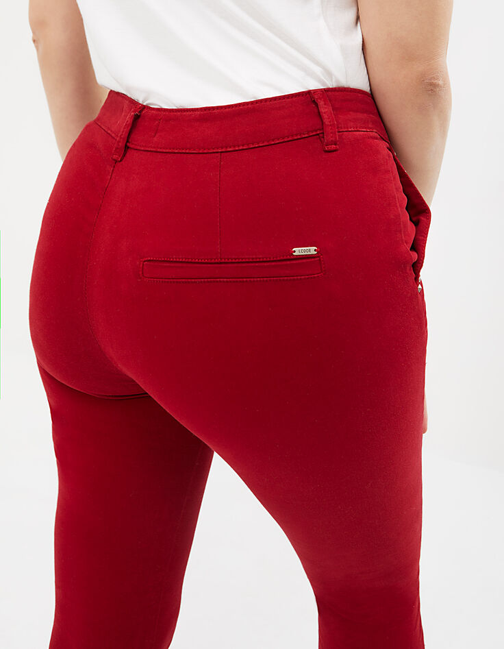 Pantalon chino rouge profond à studs I.Code-4