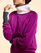Magenta gebreide trui met twists I.Code x Lafrançaise-1