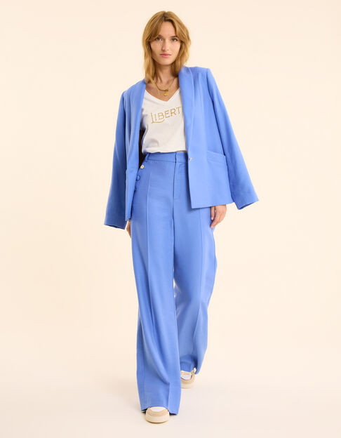 Pantalon de costume bleu poches boutonnées I.Code