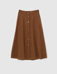 Jupe en jean longue fauve boutonnée I.Code-3