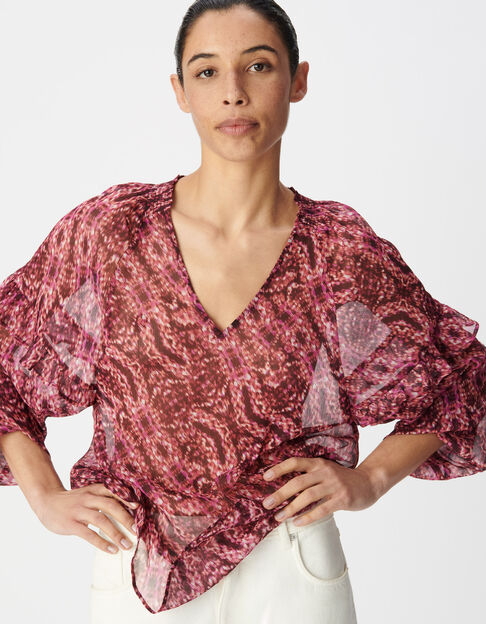 Rosa Bluse mit Tiermotiv f&uuml;r Damen - IKKS