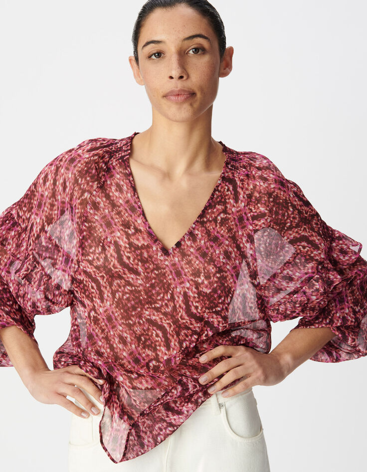 Rosa Bluse mit Tiermotiv f&uuml;r Damen-5