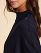 Pull cape marine tricot boutons d&eacute;coratifs I.Code-4