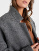 Manteau gris chiné lainage col fermé I.Code-2