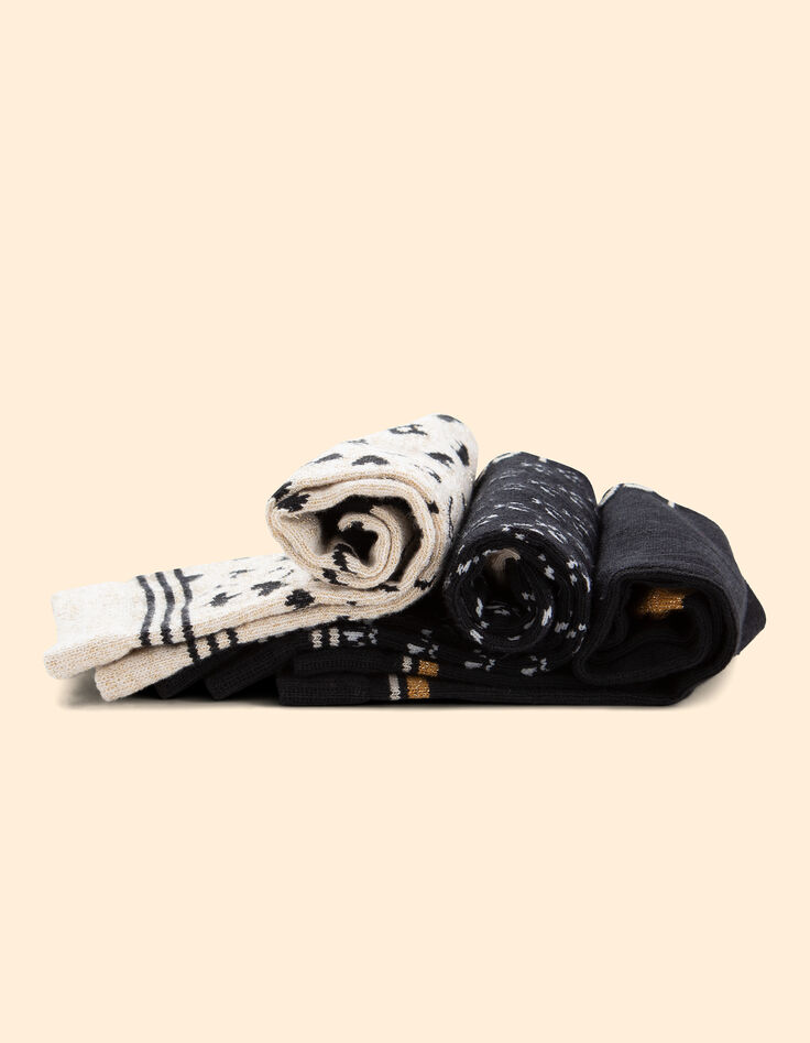 Chaussettes noires, beige, camel I.Code-6