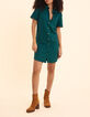 Robe chemise verte jacquard fantaisie I.Code-5