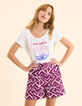 Pantalón corto de jacquard en morado con estampado gráfico I.Code-3