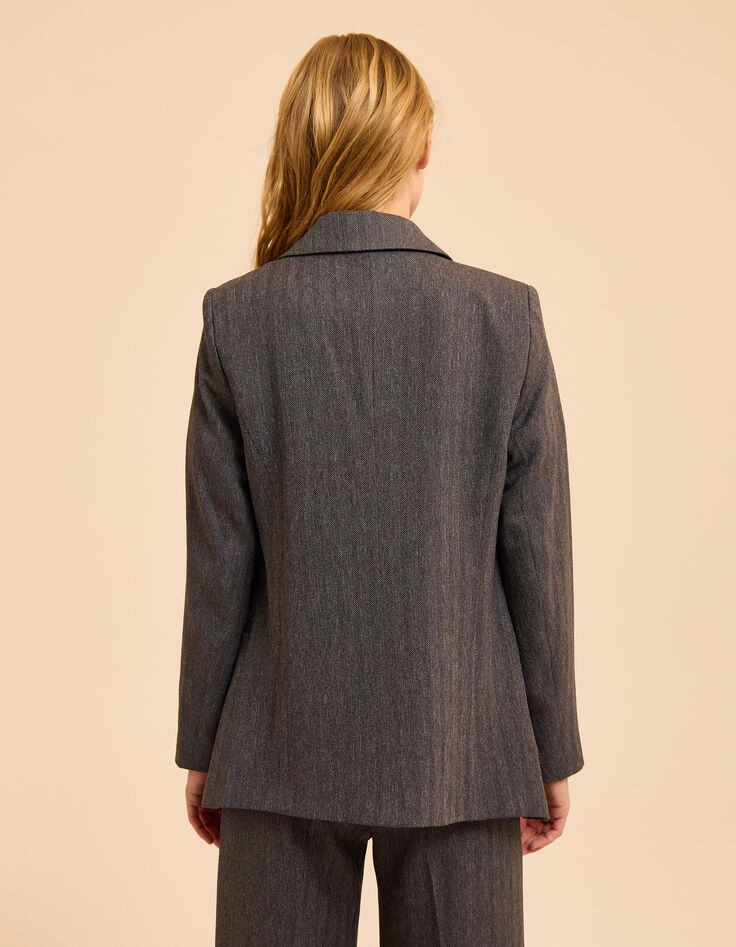 Veste de tailleur grise motif chevrons I.Code-4