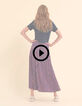 Robe longue bi-matière plissée rayures lurex I.Code-2