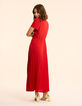 Robe rouge plissée drapée à la taille I.Code-4