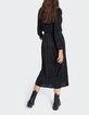 Vestido largo negro microplisado I.Code -2