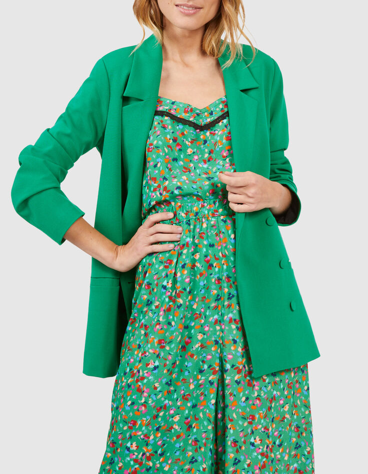 Weidegroene blazer gekruiste knoopsluiting I.Code-4