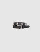 I.Code black leather belt with small chain-2