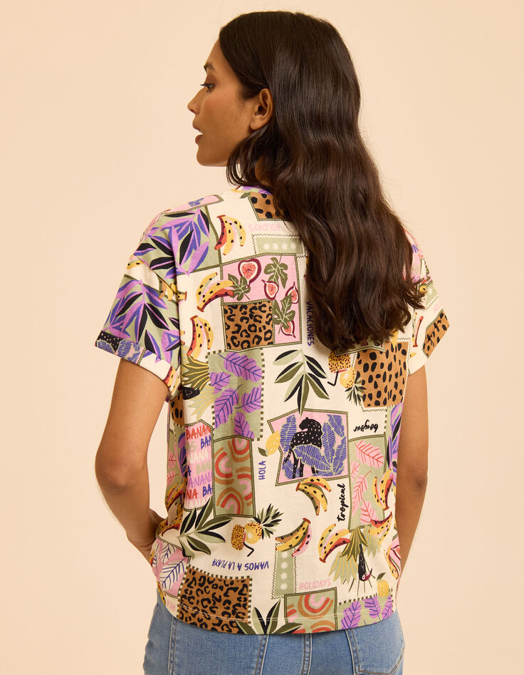 T-shirt imprimé patchwork bananes I.Code-2