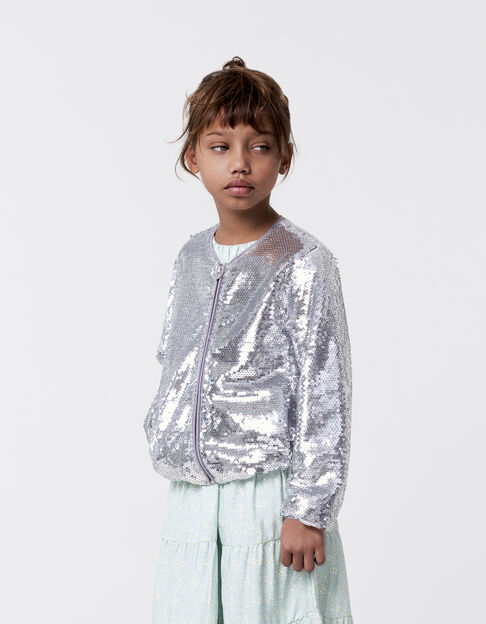 Bomber silver sequins brodés fille - IKKS