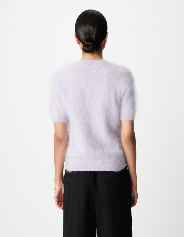 Fliederfarbener Kaschmir-Strickpullover f&uuml;r Damen-3