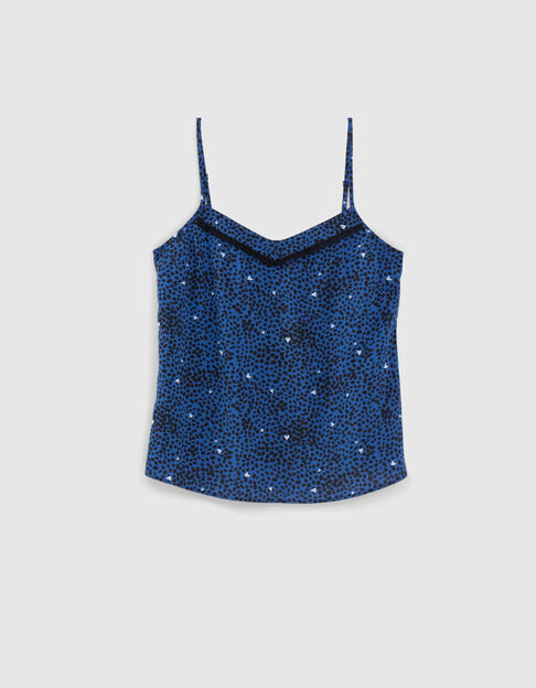 I.Code blue animal print lingerie-style top - I.CODE