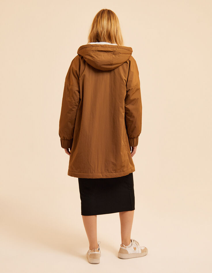 Camelbrauner gefütterter Nylonparka I.Code-4 Camelbrauner gefütterter Nylonparka I.Code-4