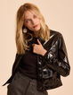 Zwart T-shirt lange mouwen lurex ribtricot I.Code-5