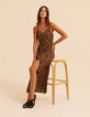 Robe longue fines bretelles imprimé léopard I.Code-1