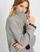Manteau marine jacquard fantaisie I.Code-1