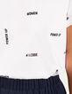 Camiseta blanco roto mensajes efecto sello I.Code -4