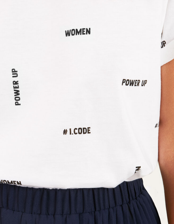 Camiseta blanco roto mensajes efecto sello I.Code -4 Camiseta blanco roto mensajes efecto sello I.Code -4