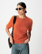 Oranger Kaschmir-Pullover Damen mit Rundhals-2