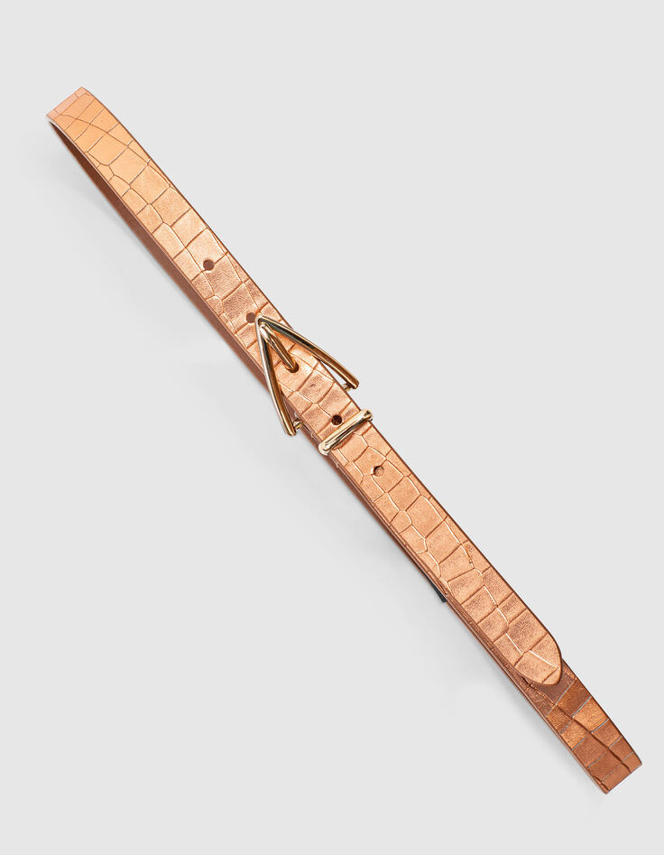 Metallic leren riem koperkleur I.Code-3